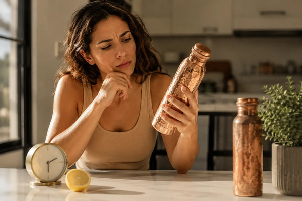 Correct and incorrect ways to use a copper water bottle for daily hydration