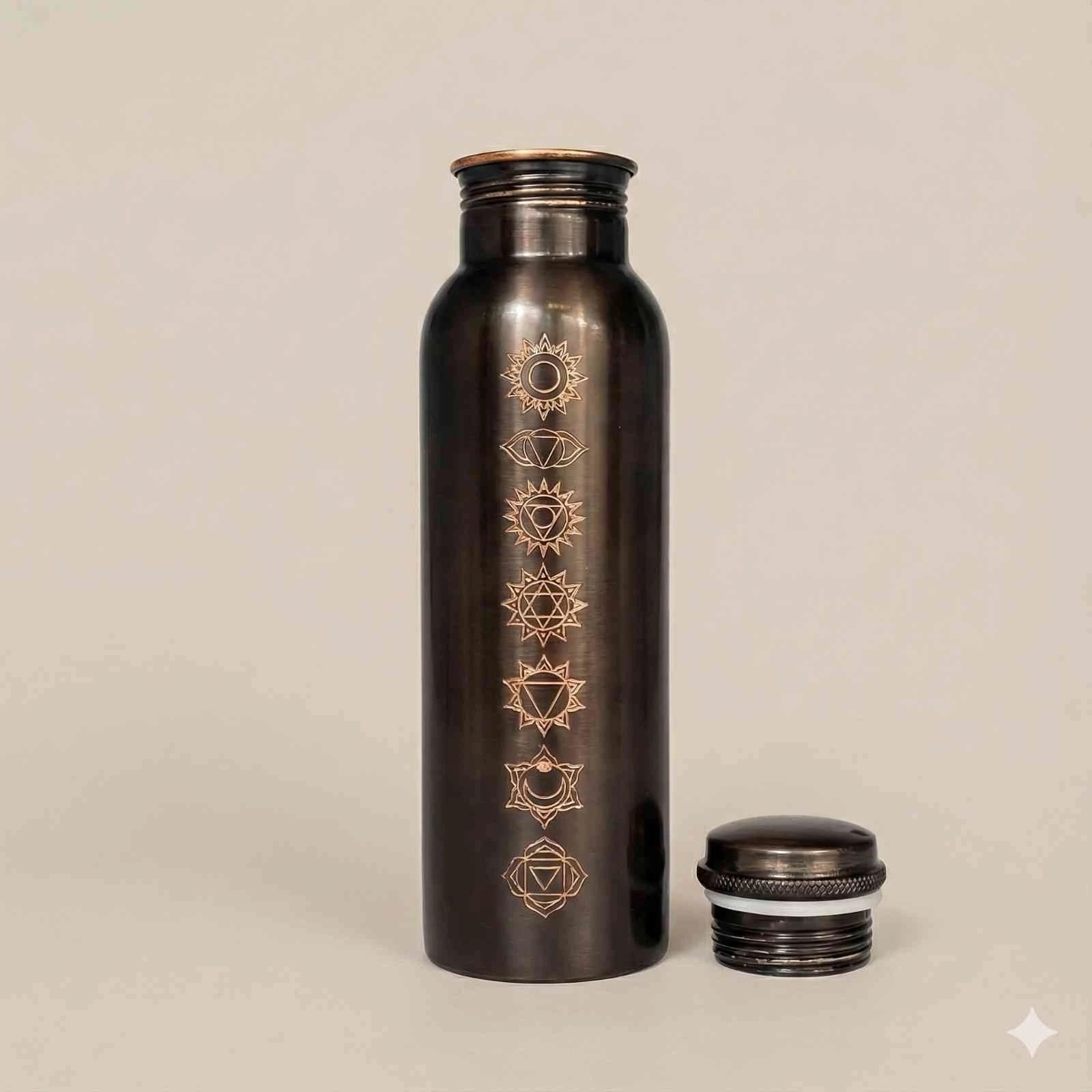 Vintage Chakra Copper Water Bottle – Ayurvedic Design