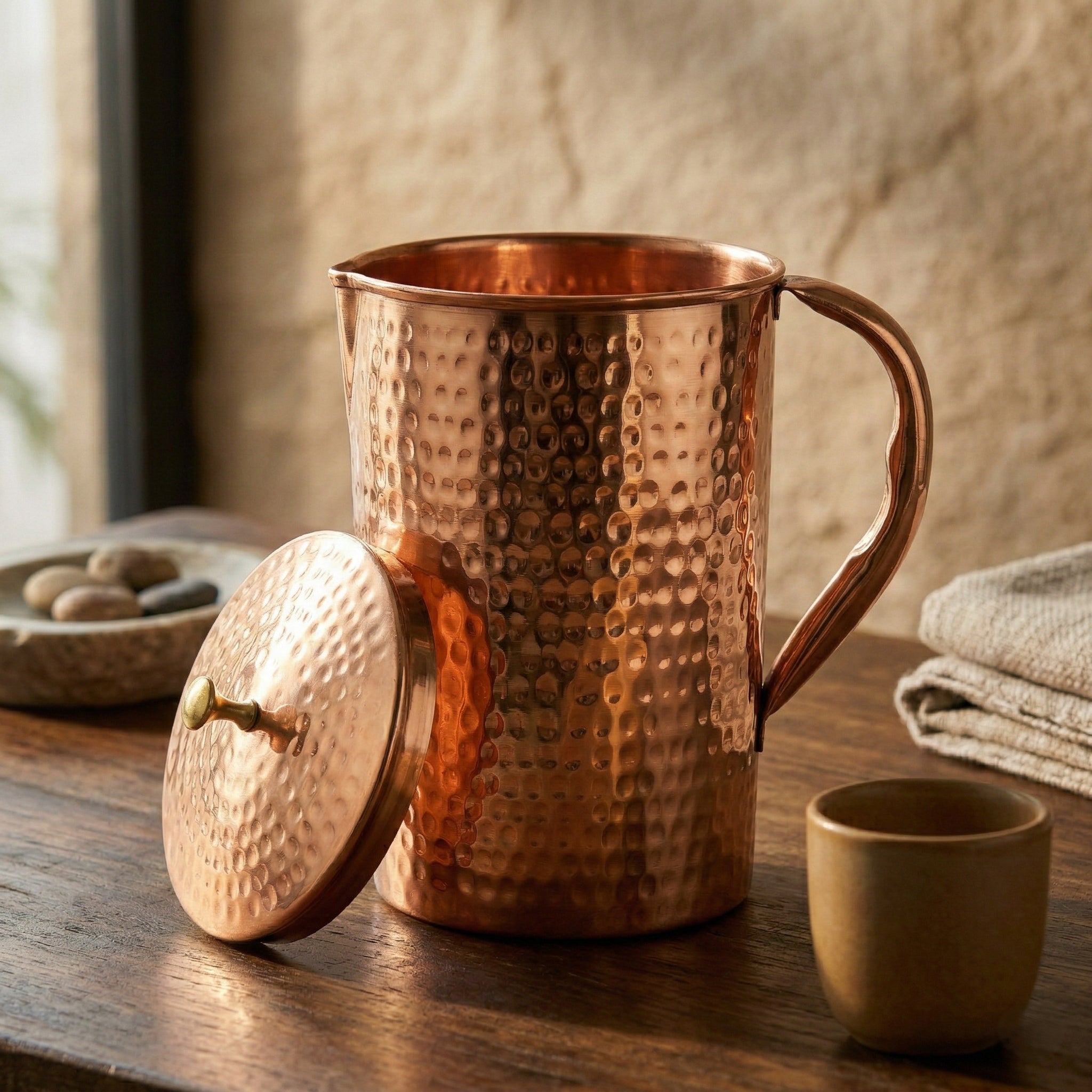 Hammered Copper Jug 2L | Pure Copper Water Jug