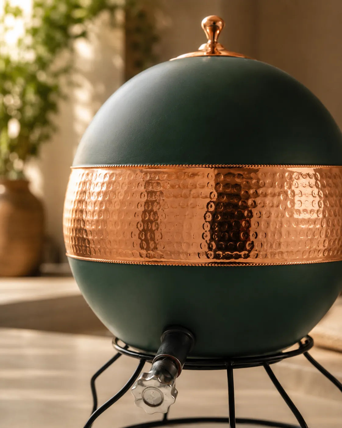 Aurora Globe Pure Copper Water Dispenser with Stand – 14 Liter