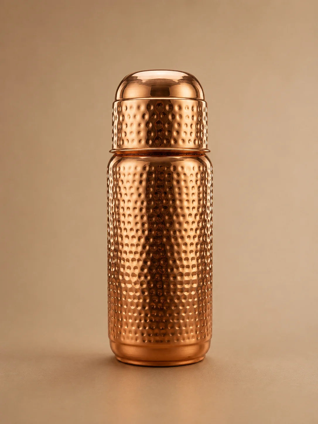 Jumbo Hammered Copper Bottle with Tumbler | 2 Litre Pure Copper Water Set | Ayurvedic Bedside Bottle