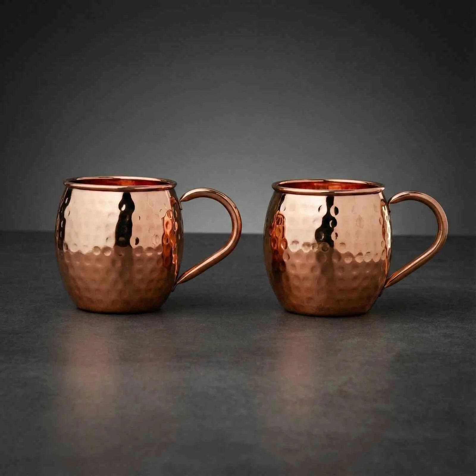 Pure Copper Moscow Mule Mugs (Set of 2) | Premium Barware