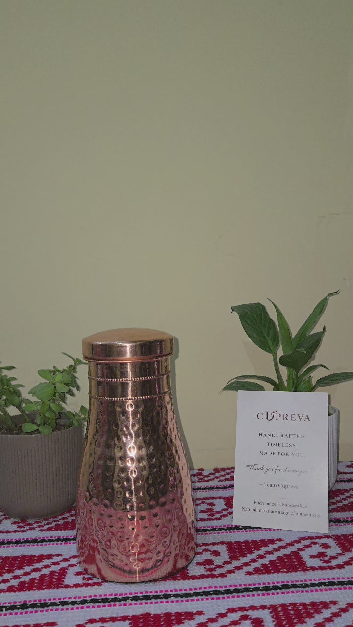 Pure Copper Bedside Carafe | Premium Copper Water Carafe