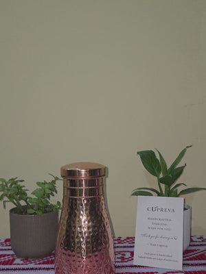 Pure Copper Bedside Carafe | Premium Copper Water Carafe