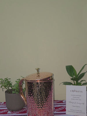 Hammered Copper Jug 2L | Pure Copper Water Jug
