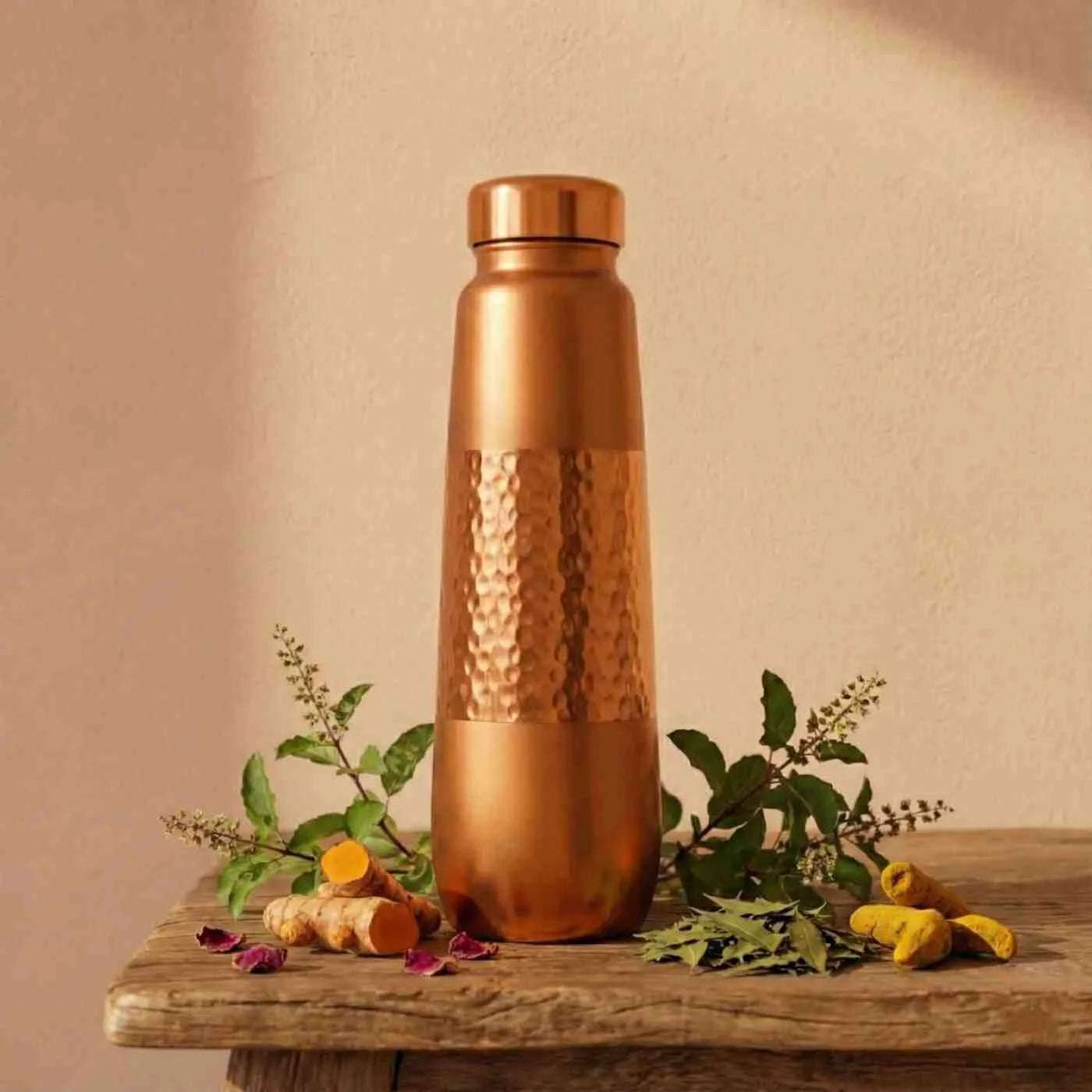 Ripple Copper Bottle 900ml | Pure Copper Water Bottle